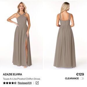 Azazie Taupe Chiffon Elvira Dress